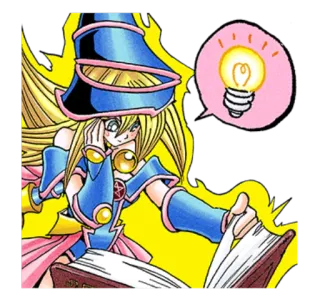 💡 Dark Magician Girl Yu-Gi-Oh! Anime, Manga, Kreskówka, Mroczna Magiczka, Yu-Gi-Oh, Pomysł, Żarówka telegram sticker