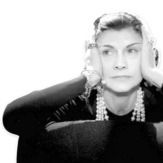 🙉 portret, kobieta, biżuteria, czarno-białe, osoba, moda telegram sticker