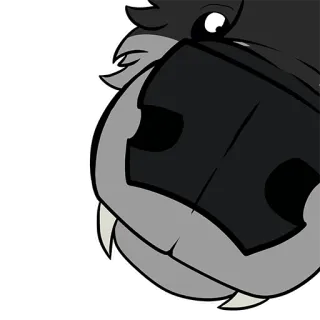 🤥 animal, boar, wild pig, cartoon, drawing, grey, tusk, snout telegram sticker