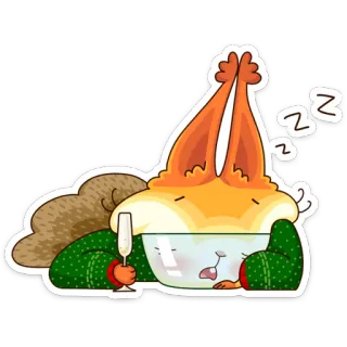 🤤 sommeil, fatigué, dessin animé, animal, cupcake, dessert, relaxant whatsapp sticker