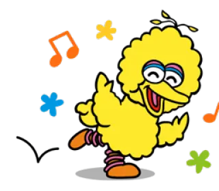 👋 Big Bird Sesame Street Cartoon, Vogel, Gelb, Musik, Sesamstraße, Bibo whatsapp sticker