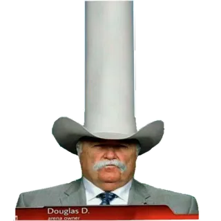 💛 Douglas D. arena owner 牛仔, 帽子, 肖像, 男人, 西部, 竞技场主 telegram sticker