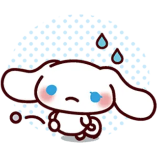 😔 Cinnamoroll cinnamoroll, sanrio, kawaii, cute, dog, anxious telegram sticker