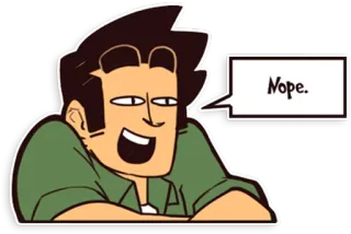 🙂 Nope. mann, cartoon, nö, ausdruck, dialog, ablehnung telegram sticker