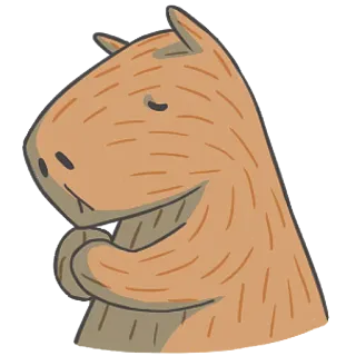 🙏 capybara, animal, sticker, cartoon, cute, rodent telegram sticker