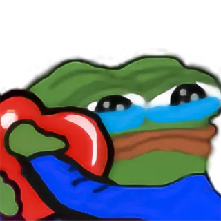 ☹️ Pepe the Frog 青蛙, 哭泣, 悲伤, 表情包, 网络 telegram sticker