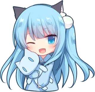 😻 anime, cat girl, chibi, cute, kawaii, manga whatsapp sticker