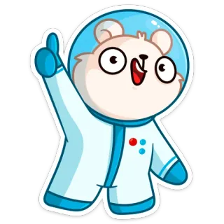 👍 gấu, phi hành gia, vũ trụ, hoạt hình, nhãn dán, dễ thương telegram sticker