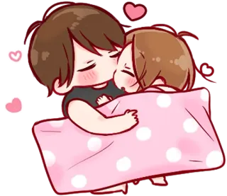 😴 cartoni animati, coppia, amore, abbraccio, affetto, carino, romanticismo telegram sticker