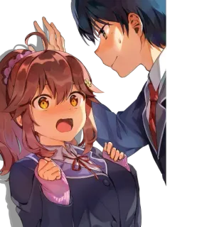 😨 Anime, Casal, Adolescente, Interação, Desenho animado, Personagem, Amor telegram sticker