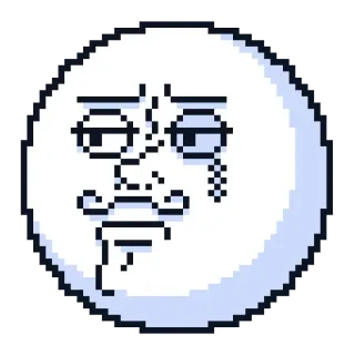 🧐 pixel art, face, expression, sad, meme telegram sticker