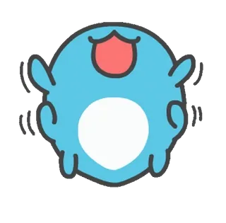 😀 Blob, Dễ thương, Sticker, Xanh dương, Hoạt hình, Nhân vật whatsapp sticker