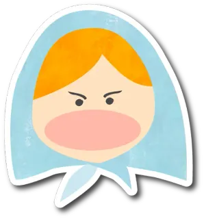 😤 woman, headscarf, angry, expression, cartoon, sticker whatsapp sticker