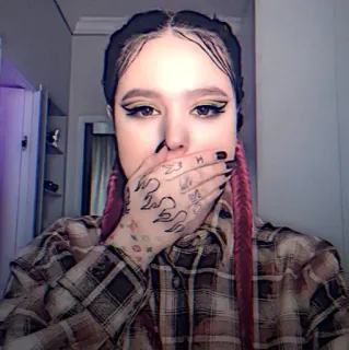 💍 mulher, menina, retrato, pessoa, rosto, tatuagem telegram sticker