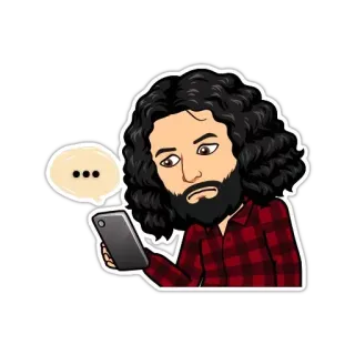 😓 Bitmoji, Đàn ông, Hoạt hình, Điện thoại, Suy nghĩ, Vải flannel, Hình đại diện telegram sticker