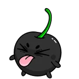 😝 вишня, фрукт, язык, наклейка, мультфильм telegram sticker