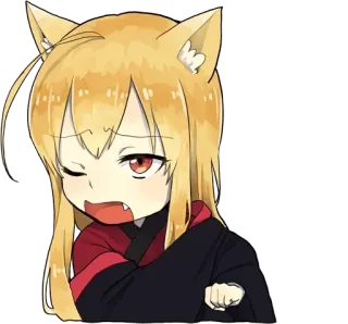 🤒 Anime, Garota gato, Desenho animado, Mangá, Fofo, Kawaii, Kemonomimi whatsapp sticker