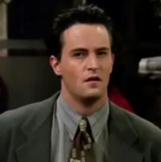 😕 Chandler Bing Friends Chandler, Matthew Perry, Przyjaciele, Serial TV, Komedia, Lata 90 telegram sticker