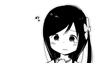 🤔 Anime, Manga, Signo de interrogación, Chica, Lindo, Confundido telegram sticker