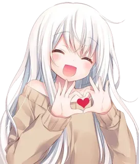 ❤️ 动漫, 女孩, 爱心, 可爱, 卡哇伊, 爱 telegram sticker