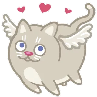 😁 gato, ángel, alas, corazón, animal, lindo telegram sticker