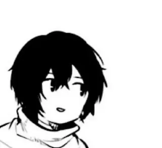 🌟 anime, manga, character, portrait, black and white telegram sticker