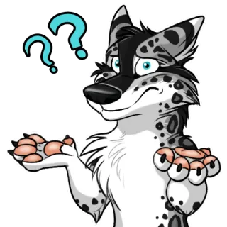 🤨 Furry, Antro, Desenho animado, Animal, Ponto de interrogação, Confuso telegram sticker