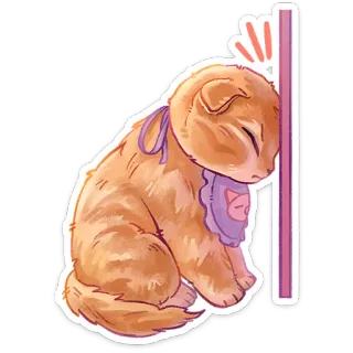 🤦‍♂️ 猫, かわいい, 眠い, 疲れた, 子猫, ペット, 動物 telegram sticker