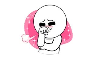 😎 милый, мультфильм, блеск, персонаж, линия whatsapp sticker
