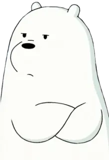 😒 Ice Bear We Bare Bears cartoon, bear, ice bear, we bare bears, animated telegram sticker