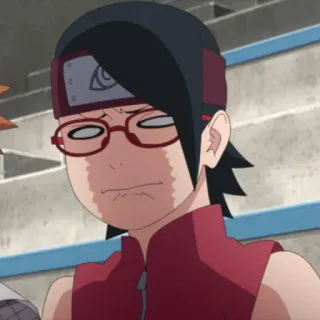 😭 Sarada Uchiha Naruto 애니메이션, 사라다, 우치하, 나루토, 캐릭터, 안경, 만화 telegram sticker