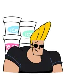 🍦 Johnny Bravo Ice dessin animé, Johnny Bravo, glace, blonde, lunettes de soleil whatsapp sticker