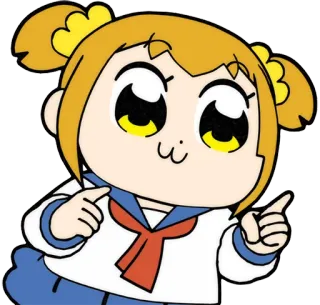 👉 Popuko Pop Team Epic anime, manga, pop team epic, popuko, kawaii, sticker, cute telegram sticker