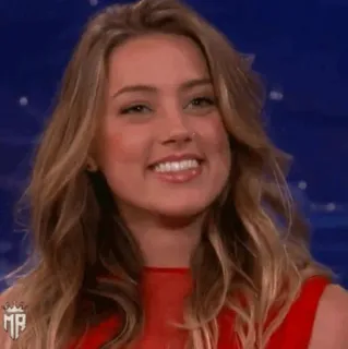 💋 Amber Heard женщина, актриса, человек, улыбка, знаменитость telegram sticker