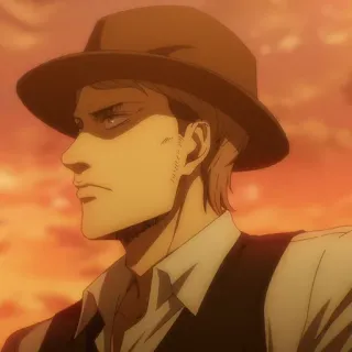 💈 Zeke Yeager Attack on Titan Anime, Personagem, Masculino, Chapéu, Retrato telegram sticker