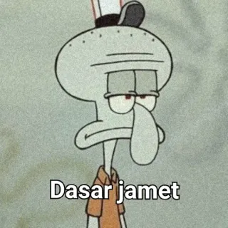 🌟 Squidward Tentacles SpongeBob SquarePants Dasar jamet carlo, bob l'éponge, dessin animé, mème, jamet whatsapp sticker
