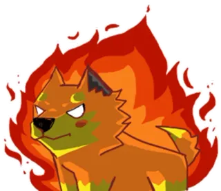 🔥 собака, огонь, волк, животное, мультфильм, наклейка, пламя, злой telegram sticker