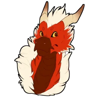 😕 มังกร, แฟนตาซี, สัตว์, สัตว์ประหลาด, สีแดง, การ์ตูน telegram sticker