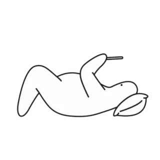 🌫 иллюстрация, спящий, мультфильм, линейный рисунок, персонаж whatsapp sticker