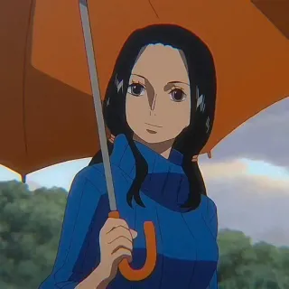 📚 Nico Robin One Piece anime, one piece, nico robin, umbrella whatsapp sticker