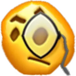 🧐 emoji, monocle, inspecter, jaune, visage telegram sticker