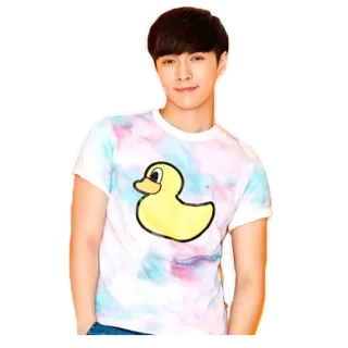 😊 uomo, ritratto, casual, persona, tie-dye, anatra telegram sticker
