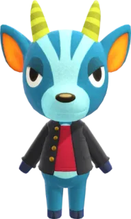 🦌 Shino Animal Crossing Animal Crossing, Hirsch, Shino, Videospiel, Charakter, Blau telegram sticker