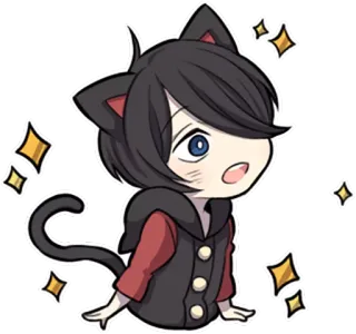 ✨ Anime, Katzenohren, Chibi, Funkeln, Süß, Cartoon telegram sticker
