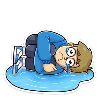 😭 kreskówka, płacz, smutny, rozżalony, emocje, postać telegram sticker
