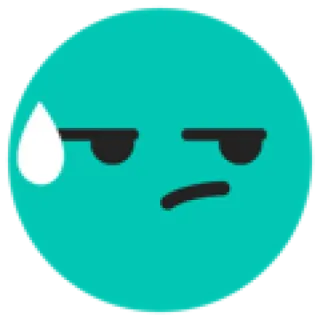 😒 Emoji, Besorgt, Schweiß, Ausdruck, Gesicht telegram sticker