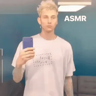 🥥 ASMR ASMR, Machine Gun Kelly, Selfie, Homme, Portrait telegram sticker