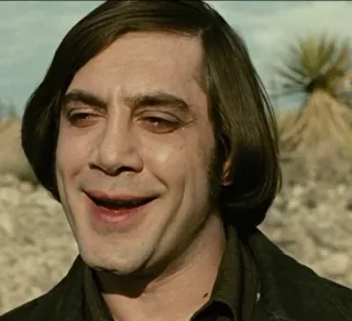 😟 Anton Chigurh No Country for Old Men película, personaje, villano, cine, actor, Javier Bardem, Anton Chigurh telegram sticker