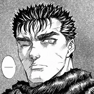 😶 Guts Berserk ........ Anime, Manga, Berserk, Guts telegram sticker