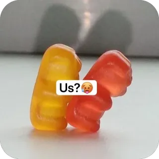 🫥 Us? 🥵 ositos de goma, emoji, caramelos, amor, relación telegram sticker